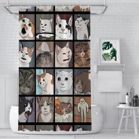 Meme Cats 2.0 Bathroom Shower Curtains  Waterproof Partition Creative Home Decor Bathroom Accessories