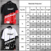 Baju Kasual Lelaki Mens T-shirt Casual Round Neck Short Sleeve Printing Loose Fashion Wear