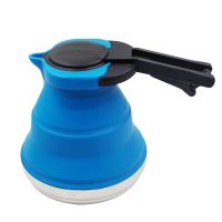 1.5L Folding Silicone Water Kettle Outdoor Water Pot Camping Travelling Hiking Teapot Kitchen Portable Tea Coffee Kettle 3 Color