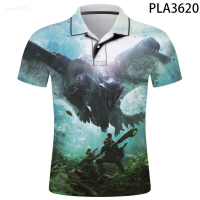 Sleeve 2023 Streetwear Short 3d Printed Men Shirts Cool Monster Hunter Fashion Hombre Camisas De Polo Harajuku Ropa Casual Tops Unisex summer polo