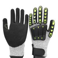 【New】 Heavy Duty Cut Resistant Gloves Anti Impact Vibration Oil Safety Work Gloves Anti Cut Shock Absorbing TPR Mechanical Impact Stings