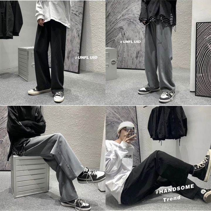 gmak18-พร้อมส่ง-กางเกงยีนส์ขายาวผู้ชาย-mens-jeans-เท่ๆสไตล์เกาหลี-ขากระบอกรุ่นขายดี-สีดำ-เทา