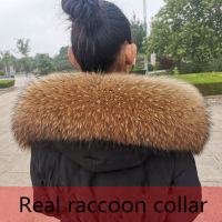 Jkp 100 natural fur collar real raccoon fur Parka large size long thermal scarf womens large Fur Collar Scarf mens jacket