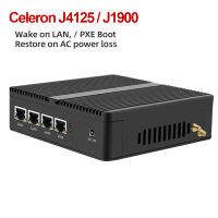 Firewall Router PFsense Fanless Mini PC Celeron J1900 J4125 4 Core 4 LAN Gigabit Windows 10 Linux Openwrt เซิร์ฟเวอร์อุตสาหกรรม