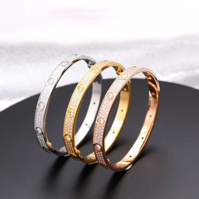 Popular Brand Products Screw Fashion Luxury Bracelets For Women Men Zircon Inlaid Gold Couple Bangle Designer Jewelry Gifts