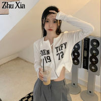 Zhu Xia เสื้อคาร์ดิแกนสั้นผู้หญิงฤดูใบไม้ผลิและฤดูร้อน2022ใหม่หลวมและบางแขนยาวซอกเก๋สาวร้อนด้านบน