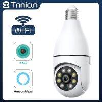 Tnian หลอดไฟ E27 4mp กล้อง Ip Wi-Fi Ptz การมองเห็นได้ในเวลากลางคืนไร้สายเสียงสองทางกล้องวงจรปิดสำหรับติดในบ้านติดตามอัตโนมัติของเด็กทารก Icsee