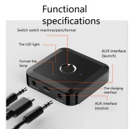 Bluetooth 5.0 Transmitter Receiver Low Latency Qualcomm 3.5mm AUX Jack