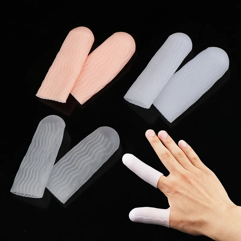 qin795 1 Pairs Silicone Gel Tube Bandage Finger Toe Protector Glove Sleeves  Pain Relief