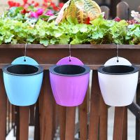 【CC】 1 Pcs Hanging Basket Storage Holder Lazy Pot Garden Wall Multi-basin Absorption