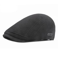 【YD】 Wuaumx Mens Berets Hat Warm Knitting Visors Herringbone Newsboy Cap Flat Male Driver