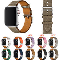 สำหรับ Apple Apple Watch7 SE 6 Hermes สายหนัง Iwatch 3 4 5รูปแบบข้ามสาย38มม. 40มม. 41มม. 42มม. 44มม. 45มม. สายหนัง