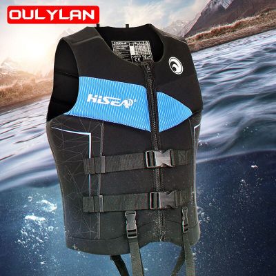 Oulylan 2023 Neoprene Life Jacket Drifting Safety Life Vest Safety For Adults Buoyancy Buckle Jackets Floating Foam for Surfing  Life Jackets