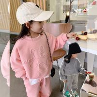 2023 Autumn Girls Clothes New Suit Childrens Autumn Sports Two-piece Suit Little Girl Baby Casual Sweater Suit Girl Outfit Set