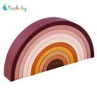 ขาย Well【HOT 】Wooden Rainbow Stacker Nesting Puzzle ของเล่นอุโมงค์ซ้อน Montessori Toy