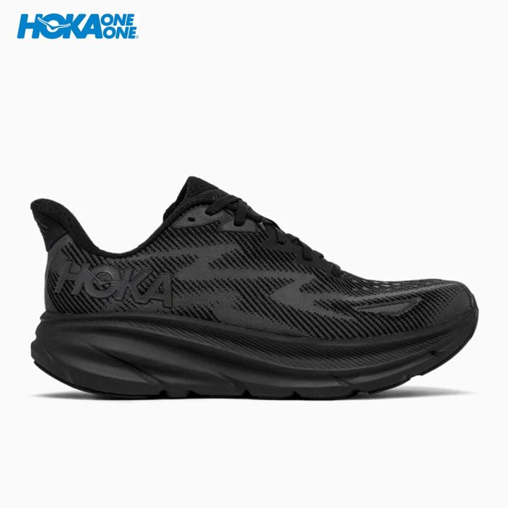 Hoka Clifton 9 Triple Black Women Road Running Sports Shoes Sneaker ...