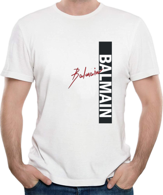 Balmain Tshirt Mens Reflective Letter Printed Allmatch Tees 100% Cotton Gildan