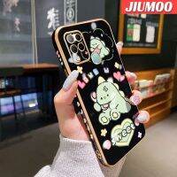 เคส JIUMOO สำหรับ Infinix Hot 10S NFC Hot 10T เคสโทรศัพท์กันกระแทกลายการ์ตูนสัตว์ประหลาดน้อยน่ารักขอบด้านข้างสี่เหลี่ยมดั้งเดิมนิ่มรูปแบบเคลือบหรูหราเคสฝาหลังเต็มรูปแบบเคสป้องกันกล้อง