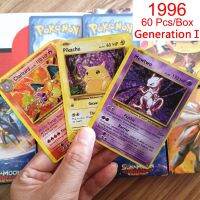 Pokemon 1996 Generationmb การ์ดภาษาอังกฤษ Pikachu Charizard Squirtle คลาสสิก Vmax 60ชิ้นการ์ดเกมคอลเลกชันรบที่หายากของขวัญเด็ก