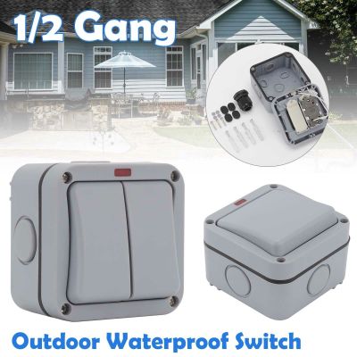 hot！【DT】 Avoir Outdoor Wall Switches IP66 Weatherproof Push 1 2 Gang Way Doorbell Momentary