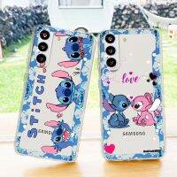 [Hot K] ตะเข็บเคสโทรศัพท์ดิสนีย์สีฟ้าน่ารักสำหรับ Samsung S21 S22 S20 FE Pro Lite มาก S10 5กรัม S10E S8 S9เคสใสบวก