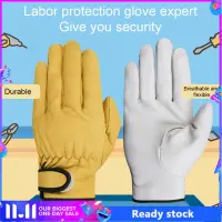 [Ready stock]New protective gloves adjustable magic straps safety work gloves leather gloves