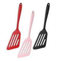 3 Pcs Silicone Slotted Fish Turner Spatula,Non-Stick,Heat Resistant,for Scrapping Flipping Frying Foods(Red&amp;Black&amp;Pink)