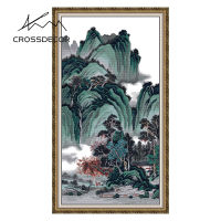 Crossdecor Cross Stitch ชุดด้วยวัสดุ Landscape พิมพ์11CT 14CT ประทับตราผ้าปักปักชุด Diy Dmc Craft Handmade Home ตกแต่งสำหรับศาลาผนังภูมิทัศน์คลาสสิก