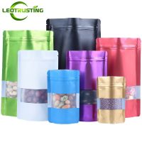 【CC】 up Matte Color Foil Window Zip Lock Resealable Wedding X-mas Gifts Beads Cereals Cosmetics Pouches