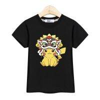 COD DDDGRYTRY เสื้อยืดผ้าฝ้ายแขนสั้นลายการ์ตูนปิกาจู kids shirt baby boy cotton tee tops