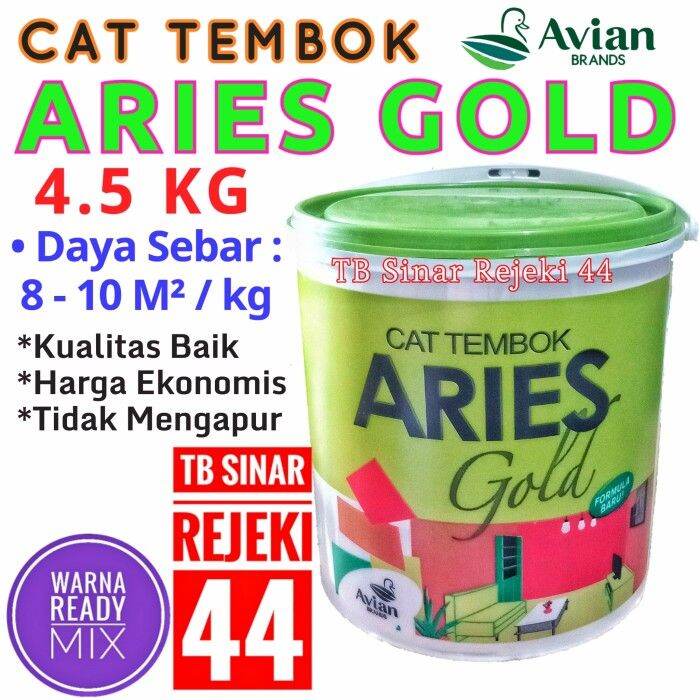 ARIES GOLD GALON 4.5KG SUPER WHITE PUTIH CAT TEMBOK DINDING PLAFON