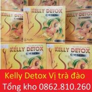 Trà Đào Giảm Cân Detox Kelly hộp 15 gói, trà đào kelly