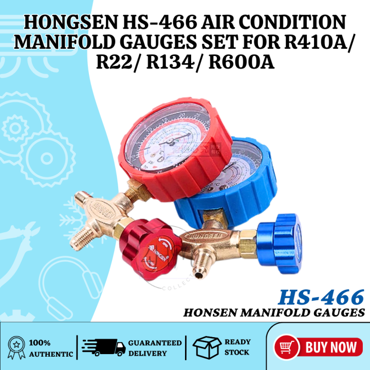 FOURHMC HONGSEN HS466 AIR CONDITION MANIFOLD GAUGES SET FOR R410A/ R22