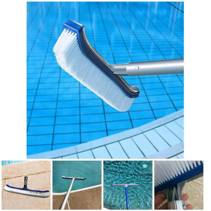 JetFlo Curved Pool Brush 18" with Aluminum back and handle, nylon bristles, for brushing
