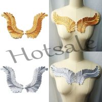 【hot sale】 ┇✵ B15 2Pcs Gold Silver Embroidery Leaf Sew Iron On Patch Badge Bag Hat Cap Jeans Jackets Fabric Applique