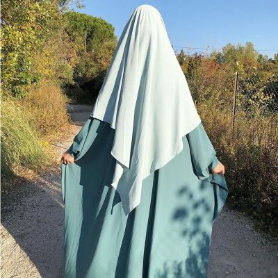 ชุดคลุมมุสลิมสีล้วนสำหรับผู้หญิงเสื้อผ้าอิสลาม,ชุดกระโปรงอาบายามุสลิม