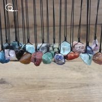 【YF】♨  Healing Reiki Pendants NecklaceNatural Raw Stone Labradorite Prehnites Amazonite Sodalite JewelryQC3015