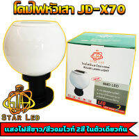 SOLARLEDโคมหัวเสา โซล่าเซลล์ รุ่น JD-X70 20CM 5w สองสี เปิดปิดเอง ไม่เสียค่าไฟ มีทั้ง แสงขาวและวอมไวท์ในตัวดียวกัน