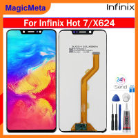 MagicMeta จอ LCD แบบดั้งเดิมสำหรับ Infinix หน้าจอ7 X624หน้าจอดิจิตอลสัมผัสหน้าจอ LCD แทนการประกอบสำหรับ X624