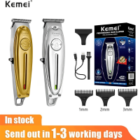 Kemei ที่ดันทรงผมแบบชาร์จไฟได้,เครื่องเล็มหนวดไฟฟ้า USB 2สีขนาด1949ปัตตาเลี่ยน