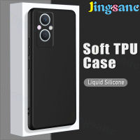 Jingsanc เคส OPPO Reno สำหรับ7Z 5G/Reno 8Z 5G เคสนิ่มใส่โทรศัพท์ของเหลวปลอกซิลิโคนกล้องป้องกันสีลูกอมกันกระแทกหลัง Oppo Reno 7z 5G /Reno 8z 5G