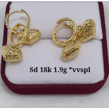 Round LV Earrings 18k Vvspl Saudi gold