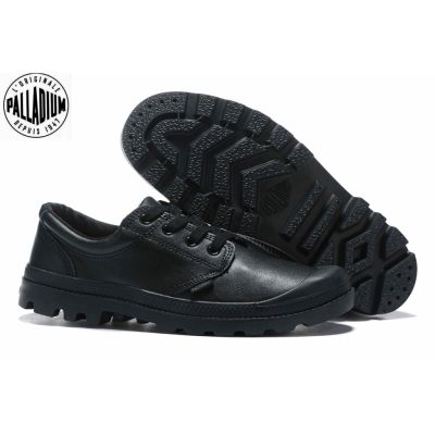 CODff51906at 100 Original PALLADIUM Low-top Black Mens and womens Leather shoes 35-45