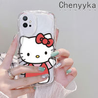 เคส Chenyyka สำหรับ Vivo Y55 Y75 5G Y55s 2023 Y33s 2023 Y33e T1 Y30 Y52t 5G Iqoo เคส Z6ลายการ์ตูนคิตตี้สีสันสดใสขอบคลื่นเคสมือถือโปร่งใสเนื้อครีมซิลิโคนกันกระแทกเคสนิ่มแบบใสป้องกันเลนส์กล้อง