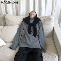 MAOZHUXIA เสื้อยืดแขนยาวผู้หญิง,เสื้อคอเต่าครึ่งฤดูใบไม้ร่วงและฤดูหนาวสามสีเสื้อทีเชิ้ตสีทึบเข้าได้กับเสื้อสตรีต่ำได้ทุกชุดเข้ารูปพอดีเสื้อยืดแขนยาว