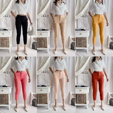 Fashion Women Ripped Holes Capri-pants Pencil High Waist Pants Skinny  Trousers