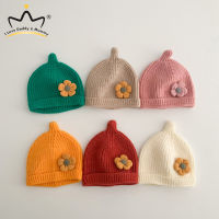 I LOVE DADDY &amp; MUMMY น่ารักทารกลายดอกไม้ Beanies หมวกจุกนมปลอมเด็กแรกเกิดสีทึบผ้าขนสัตว์นุ่มหมวกถักเด็กฤดูใบไม้ร่วงฤดูหนาว