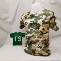 เสื้อยืดแขนสั้นผ้าสปันลายพรางทหาร หลายลาย [สินค้าพร้อมส่ง]