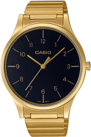 Casio Standard นาฬิกาข้อมือผู้ชาย สายสแตนเลสสตีล รุ่น LTP-E140,LTP-E140GG,LTP-E140GG-1B - สีทอง