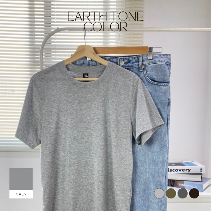 basic-cotton-tee-non-iron-เสื้อยืดเบสิคแขนสั้นคอกลม-ไม่หด-ไม่ต้องรีด-minimal-and-earth-tone